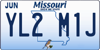 MO license plate YL2M1J
