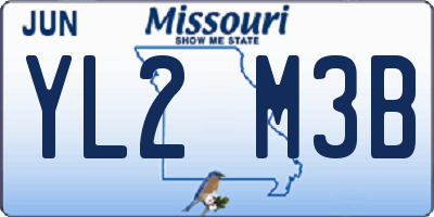 MO license plate YL2M3B