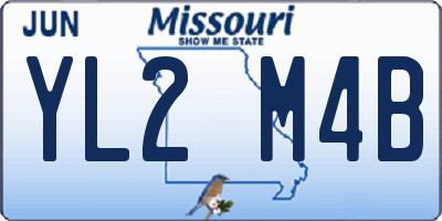 MO license plate YL2M4B