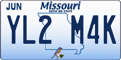 MO license plate YL2M4K