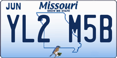 MO license plate YL2M5B