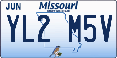 MO license plate YL2M5V