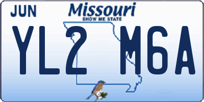 MO license plate YL2M6A