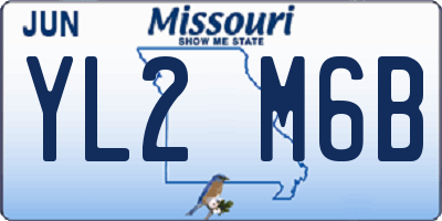 MO license plate YL2M6B