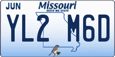 MO license plate YL2M6D