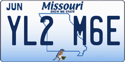 MO license plate YL2M6E