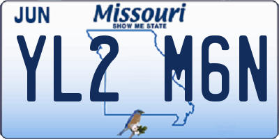 MO license plate YL2M6N