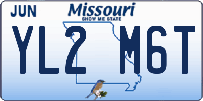 MO license plate YL2M6T