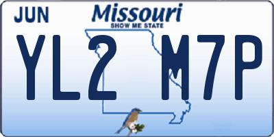 MO license plate YL2M7P