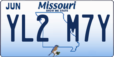 MO license plate YL2M7Y
