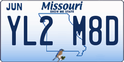 MO license plate YL2M8D