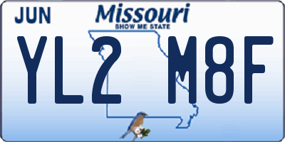 MO license plate YL2M8F