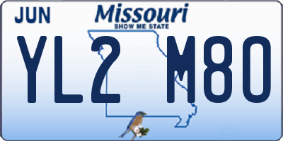 MO license plate YL2M8O