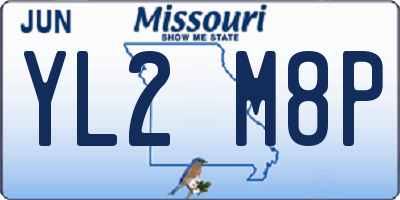 MO license plate YL2M8P