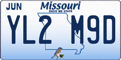 MO license plate YL2M9D