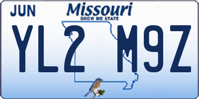 MO license plate YL2M9Z