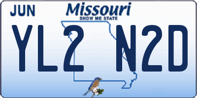 MO license plate YL2N2D
