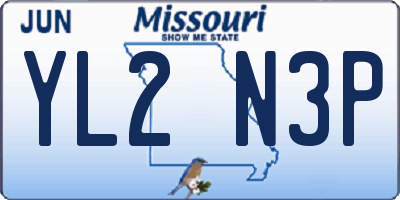 MO license plate YL2N3P