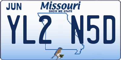 MO license plate YL2N5D