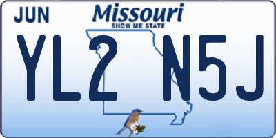 MO license plate YL2N5J