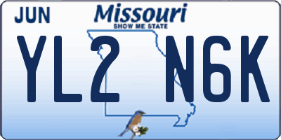 MO license plate YL2N6K