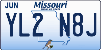 MO license plate YL2N8J