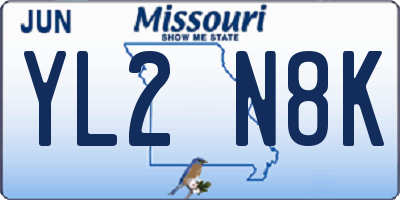 MO license plate YL2N8K