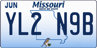 MO license plate YL2N9B
