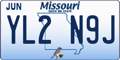 MO license plate YL2N9J