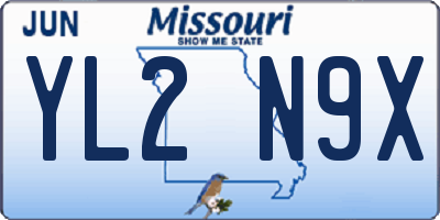 MO license plate YL2N9X