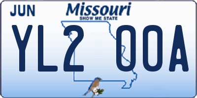 MO license plate YL2O0A