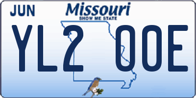 MO license plate YL2O0E