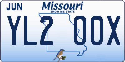 MO license plate YL2O0X