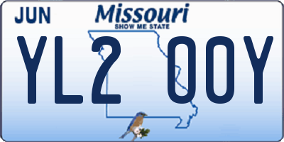 MO license plate YL2O0Y