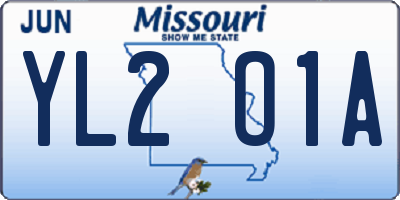 MO license plate YL2O1A