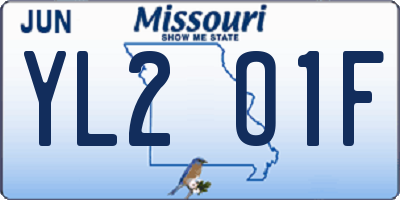 MO license plate YL2O1F