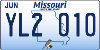 MO license plate YL2O1O
