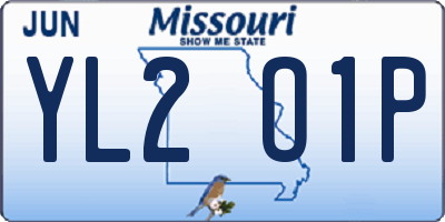 MO license plate YL2O1P