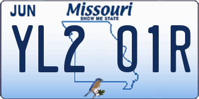 MO license plate YL2O1R