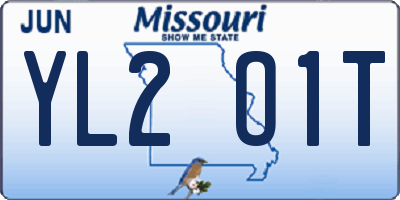 MO license plate YL2O1T