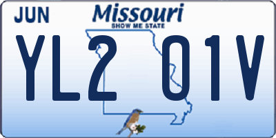 MO license plate YL2O1V
