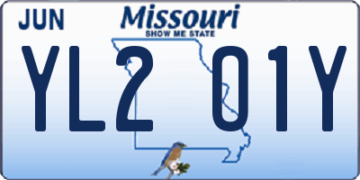 MO license plate YL2O1Y