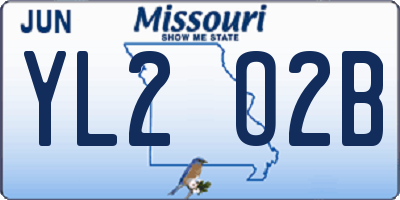 MO license plate YL2O2B