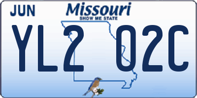 MO license plate YL2O2C