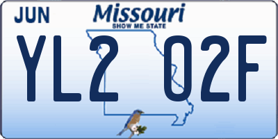 MO license plate YL2O2F
