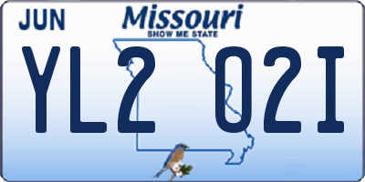 MO license plate YL2O2I