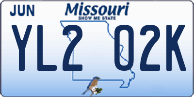 MO license plate YL2O2K