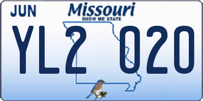 MO license plate YL2O2O