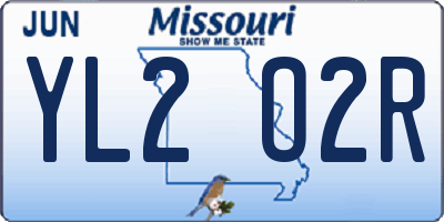 MO license plate YL2O2R