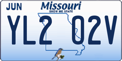 MO license plate YL2O2V